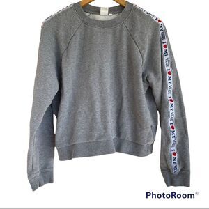 VANS heathered grey crew neck cropped sweatshirt